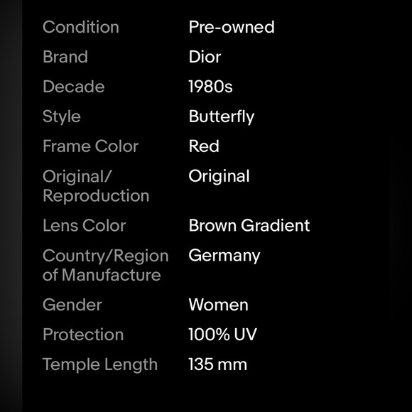 CHRISTIAN DIOR 2230
OVERSIZED XXL 80'S SUNGLASSES - Picture 9 of 9